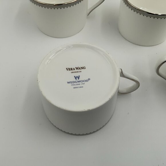 Set of 8 VERA WANG by WEDGWOOD GROSGRAIN CUPS - Picture 2 of 6